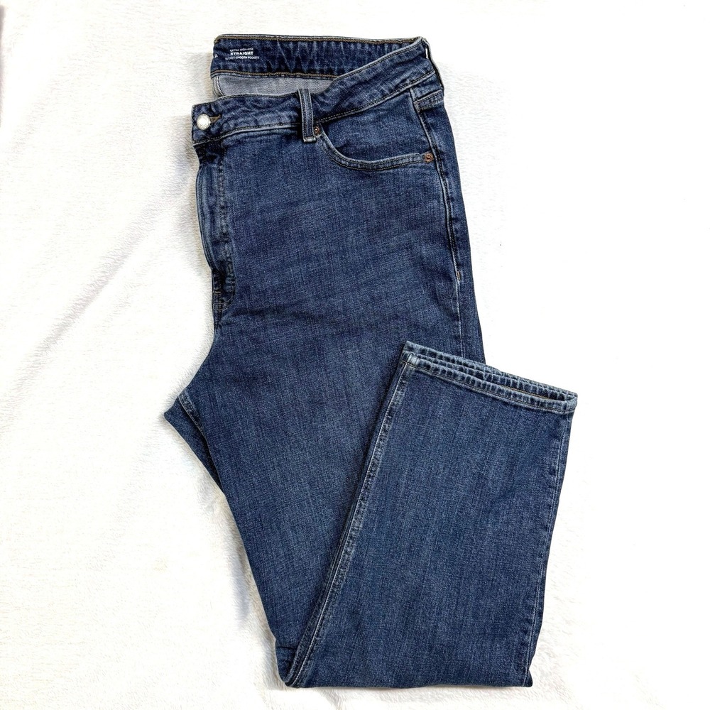 Old Navy 20 Extra High-Rise Straight Denim Jeans Medium Wash Secret-Smooth Work